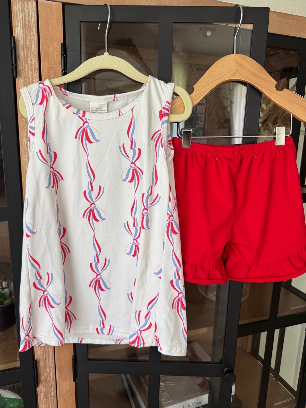America's Birthday Bows Richmond Red Bettye shorts Set USA toddler girl tank top